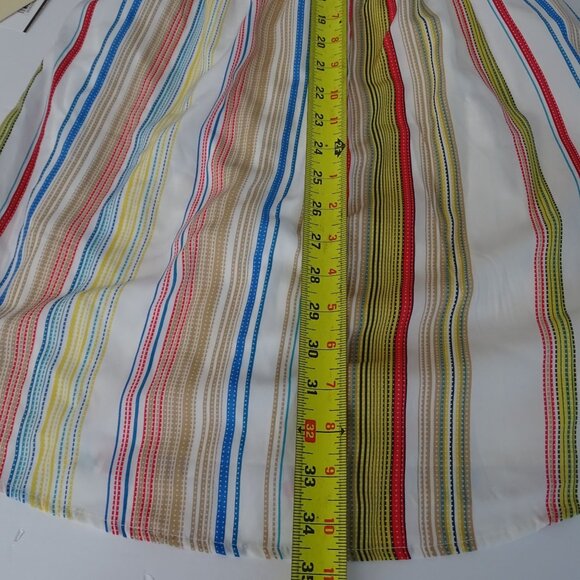 Bebop Striped Button Bodice Shirt Dress Women Size L Roll Tab 3/4 Sleeves NEW - Picture 14 of 14